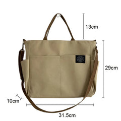 Women's Canvas Shoulder Bag Crossbody Handbag Large Capacity Zipper Casual Tote