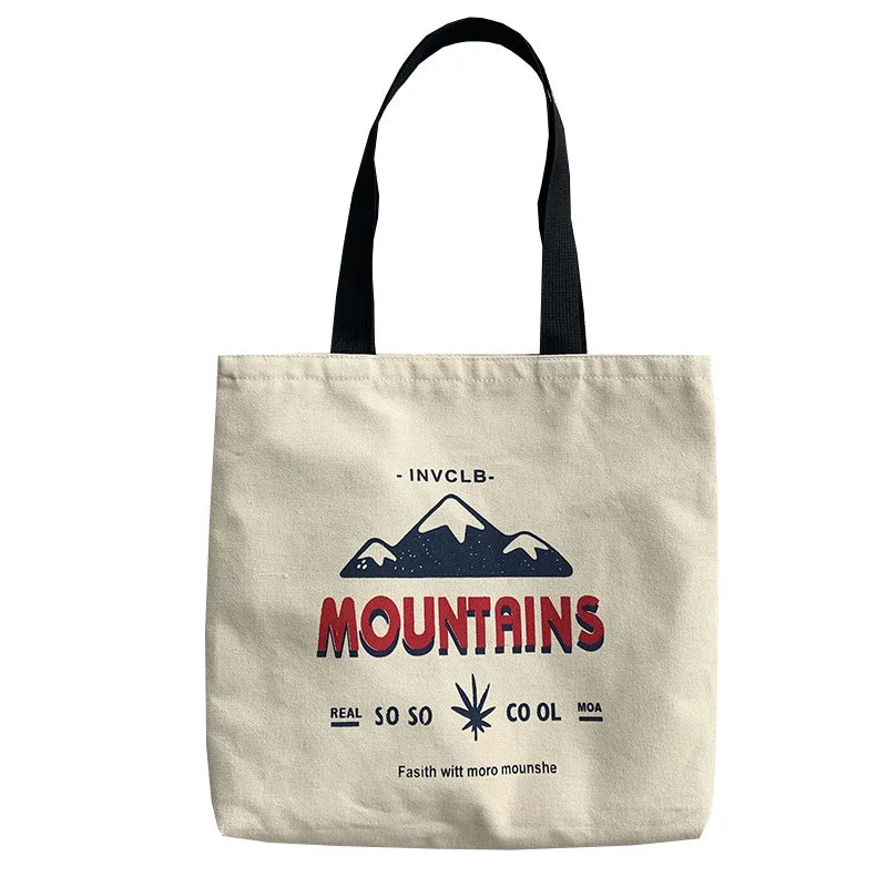 Women's Canvas Tote Bag Shopper Student Shoulder Cotton Shopping Bag
