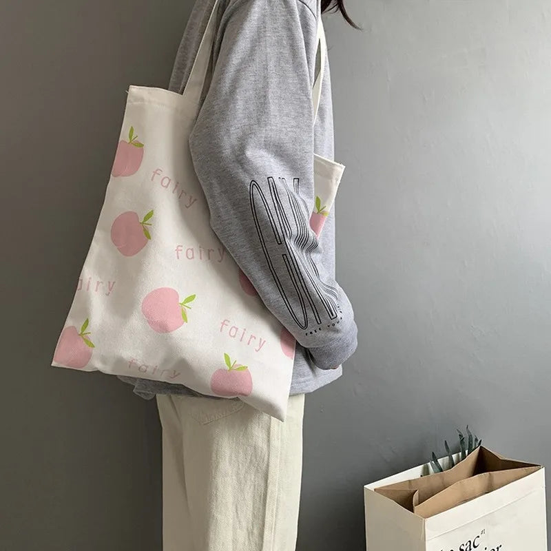 Women's Canvas Tote Bag Eco Foldable Shopper Handbag