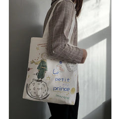 Women's Canvas Tote Bag Eco Foldable Shopper Handbag