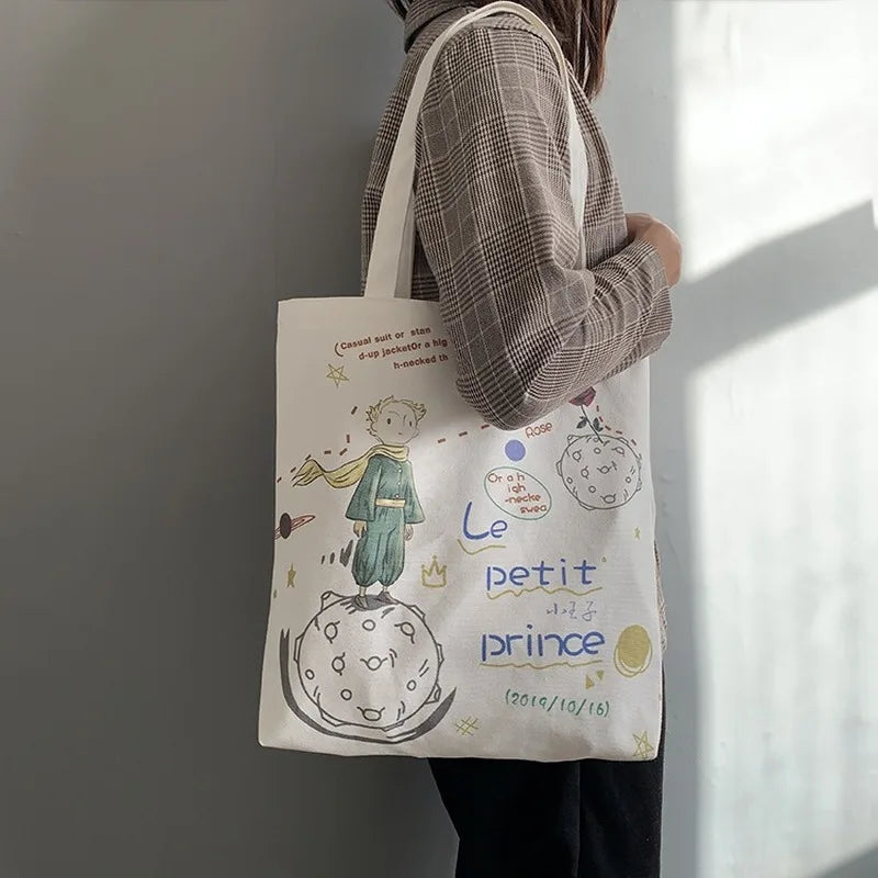 Women's Canvas Tote Bag Eco Foldable Shopper Handbag