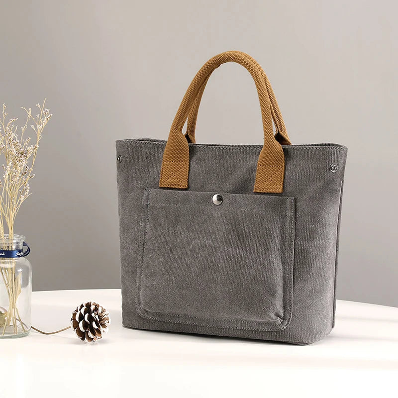 Vintage Canvas Tote Handbag Casual Shoulder Work Bag