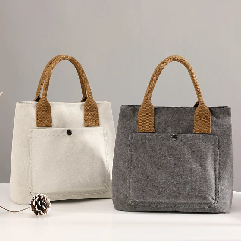Vintage Canvas Tote Handbag Casual Shoulder Work Bag