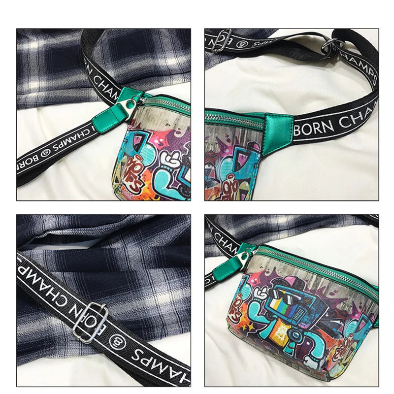 Women's Cartoon Belt Bag Fanny Pack Crossbody Chest Wallet