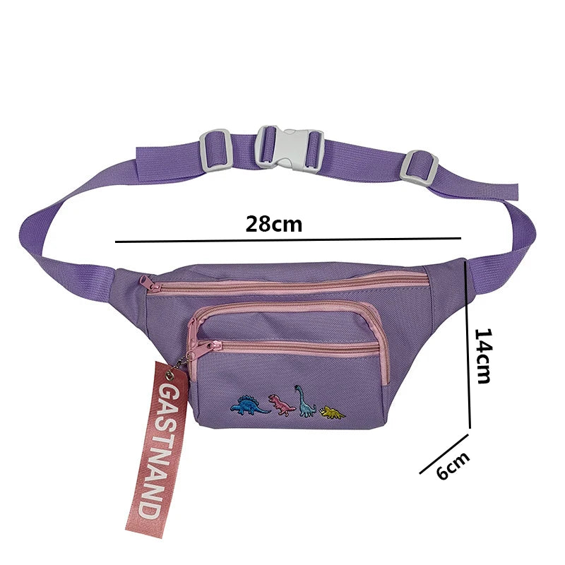 Women's Cartoon Dinosaur Belt Waist Bag Phone Wallet Hip Fanny Bag