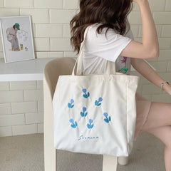 Casual Print Handbag Canvas Shoulder Bag Large Capacity Tote