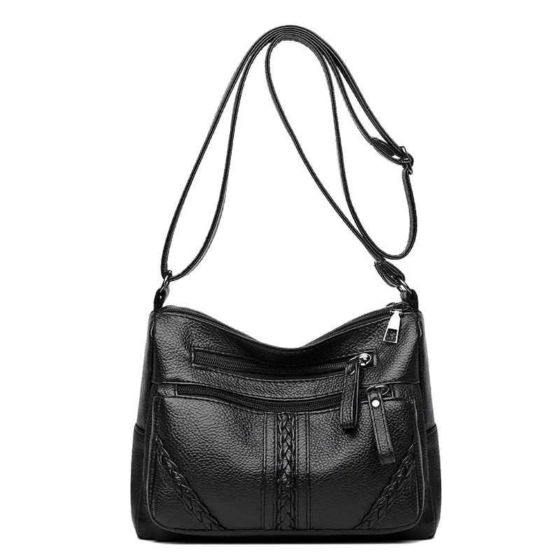 Women's Soft Leather Shoulder Bag Large Capacity Crossbody Tote Bag