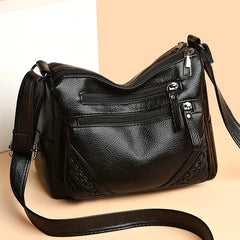 Women's Soft Leather Shoulder Bag Large Capacity Crossbody Tote Bag
