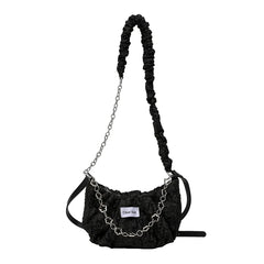 Women's Chain Shoulder Bag Half Moon Casual Tote Cross Body Messenger