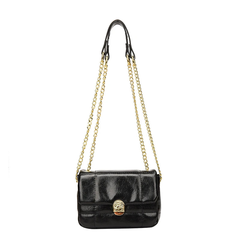 Women's Leather Chain Shoulder Bag Boston Totes Crossbody Bag