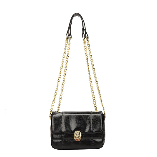 Women's Leather Chain Shoulder Bag Boston Totes Crossbody Bag