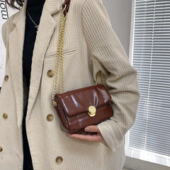 Women's Leather Chain Shoulder Bag Boston Totes Crossbody Bag