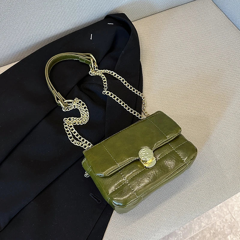 Women's Leather Chain Shoulder Bag Boston Totes Crossbody Bag
