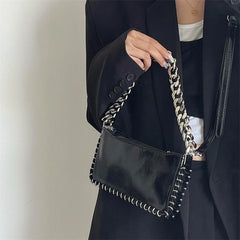 Women's Chain Underarm Shoulder Bag Glossy Patent Leather