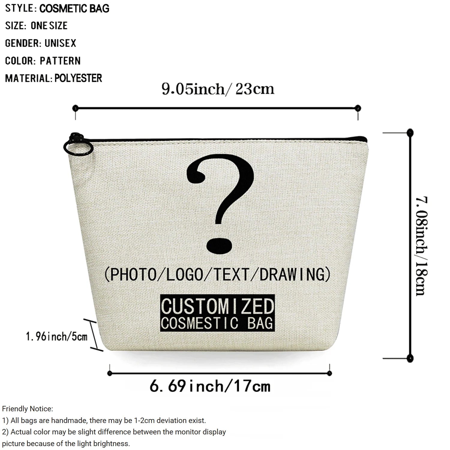 Pug Dog Print Makeup Bag Organizer Toiletry High Pencil Case