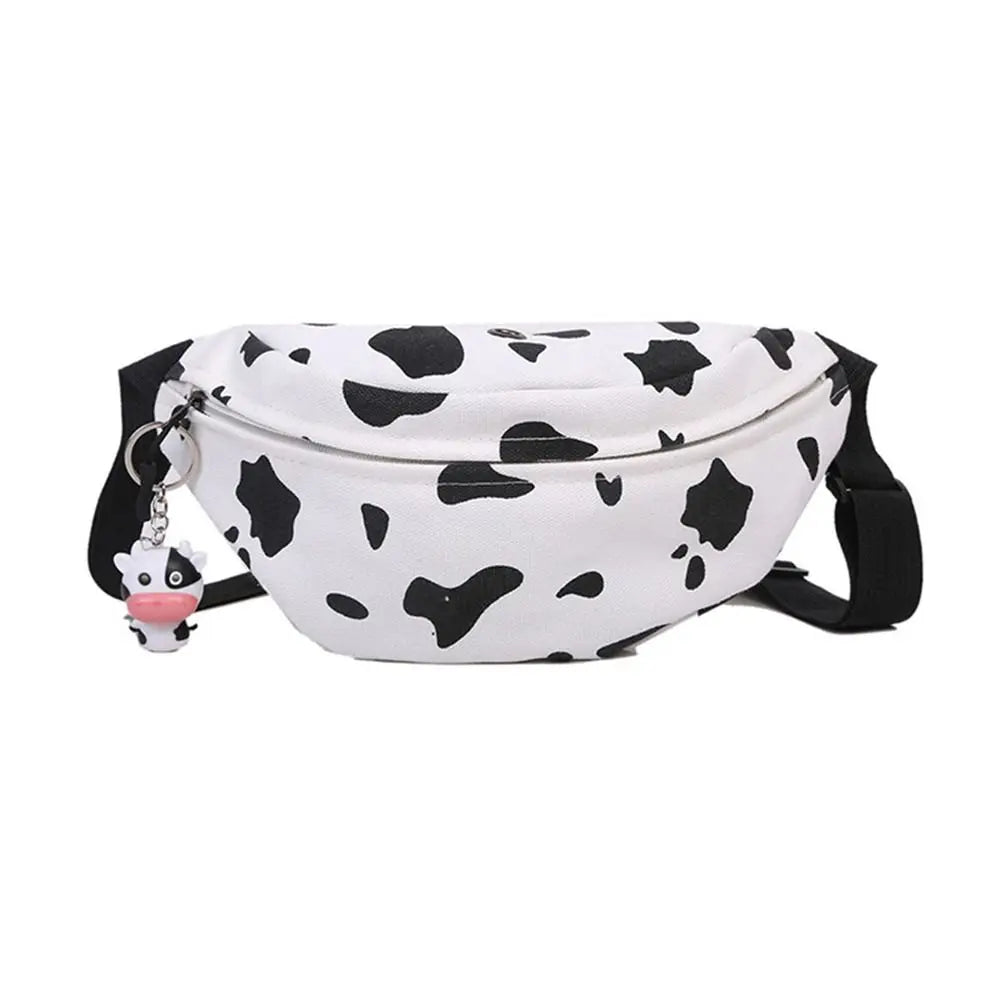 Women's Cow Grain Print Canvas Chest Bag Crossbody Bag