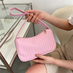 Women's Crescent Bag Shoulder Bag Female Hobo Handbag Stripe Casual