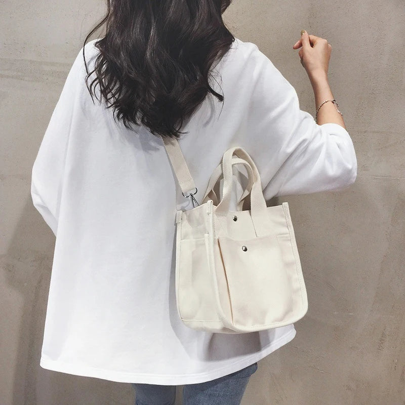 Women's Canvas Crossbody Tote Bag Large Capacity Shoulder Bag