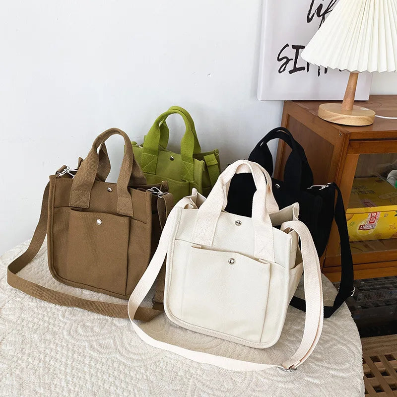 Women's Canvas Crossbody Tote Bag Large Capacity Shoulder Bag