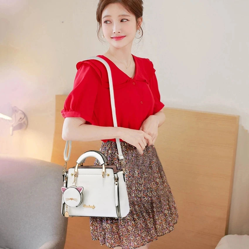 Women's Crossbody Messenger Bag PU Leather Tote Shoulder Handbag