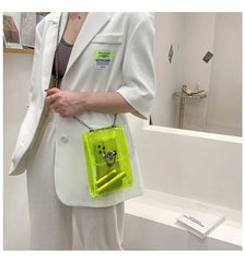 Clear Transparent Women's Crossbody Bag Chain Mini Purse Phone Pouch