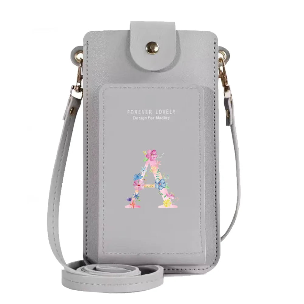Pink PU Leather Crossbody Shoulder Bag with Card Holder