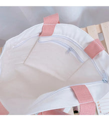 Fruit Cotton Canvas Large Shoulder Tote Bag for Women