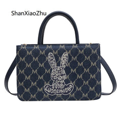 Women's Denim Tote Bag Canvas Large Capacity Crossbody Shoulder Shopper Bags