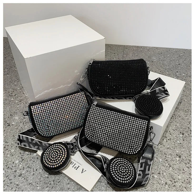 Rhinestone Crossbody Shoulder Bag Crystal Sling Handbag Purse