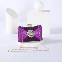 Apricot Crystal Evening Clutch Bag Party Purse Wedding Handbag