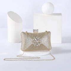 Apricot Crystal Evening Clutch Bag Party Purse Wedding Handbag