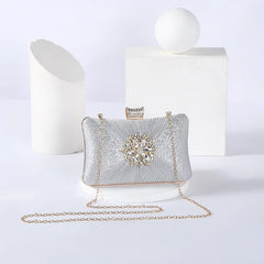 Apricot Crystal Evening Clutch Bag Party Purse Wedding Handbag