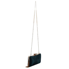 Women's Silk Satin Evening Clutch Bag with Tassel Pendant