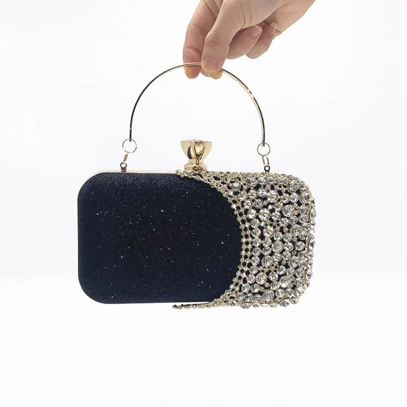 Silver Crystal Evening Clutch for Wedding Party