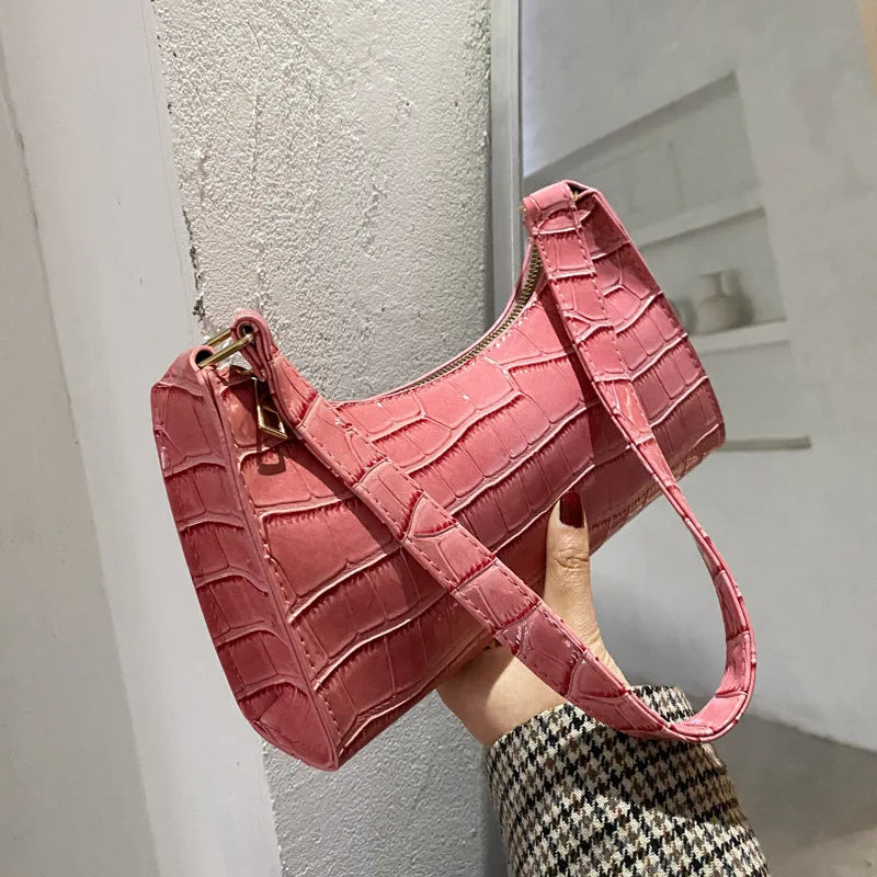 Women's Retro Casual Leather Shoulder Bag with Chain Handbag