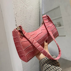 Women's Retro Casual Leather Shoulder Bag with Chain Handbag