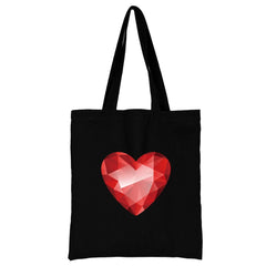 Women's Love Heart Pattern Shoulder Bag Canvas Tote Shopper