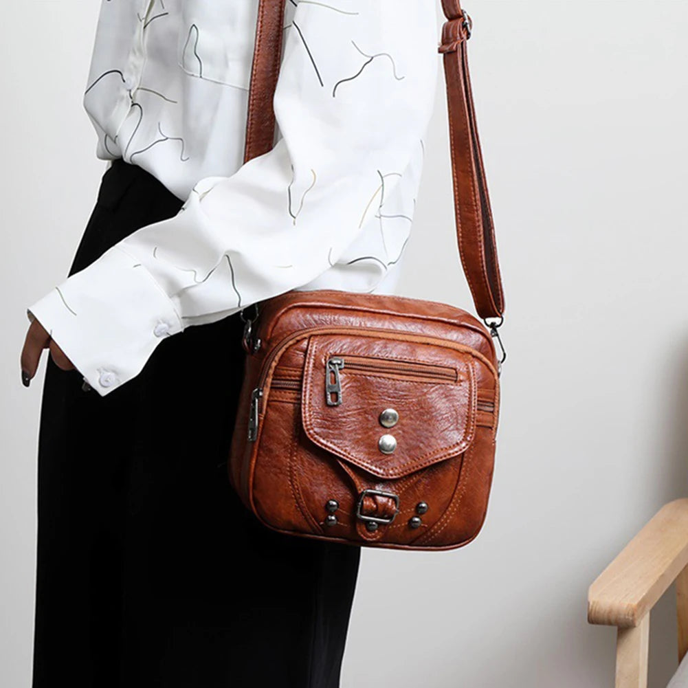 Vintage PU Leather Women's Fanny Pack Crossbody Bag