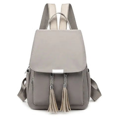 Women's Nylon Backpack Tassel Rucksack Shoulder Bag