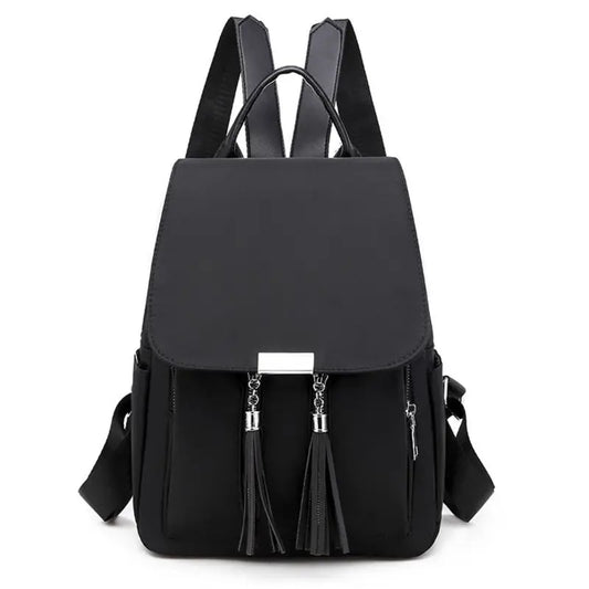 Women's Nylon Backpack Tassel Anti-theft Daypack