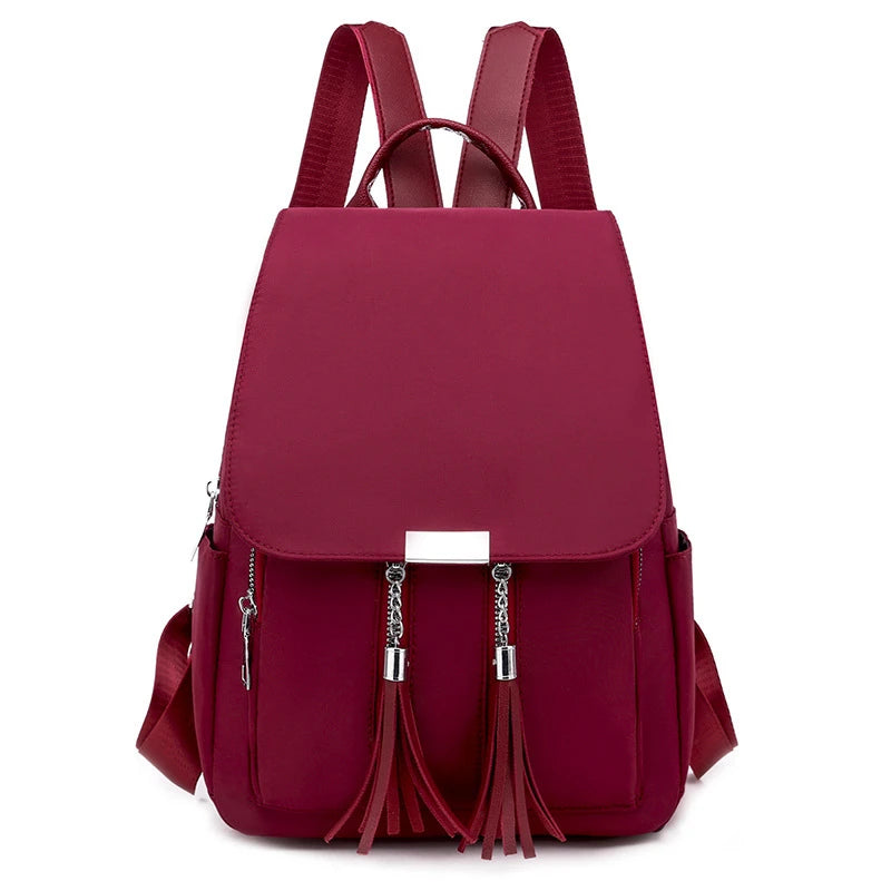 Women's Backpack School Bookbag Tassel Anti-Theft Daypack Rucksack Shoulder Bag
