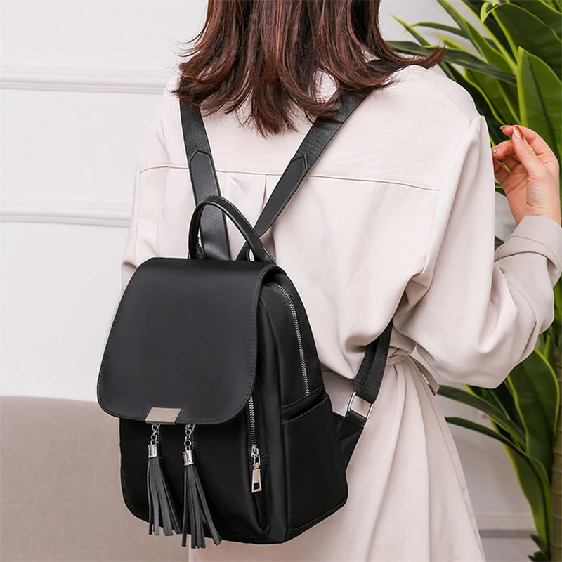 Women's Backpack School Bookbag Tassel Anti-Theft Daypack Rucksack Shoulder Bag