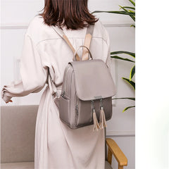 Women's Backpack School Bookbag Tassel Anti-Theft Daypack Rucksack Shoulder Bag