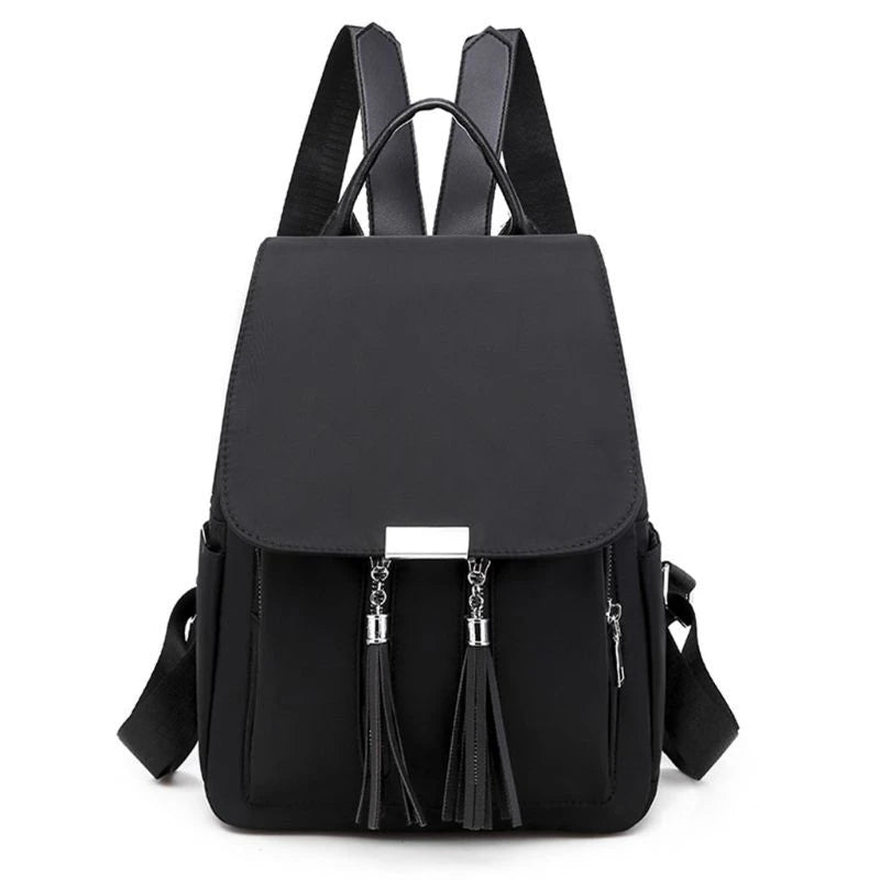 Women's Tassel School Backpack Anti-theft Daypack Rucksack Shoulder Bag