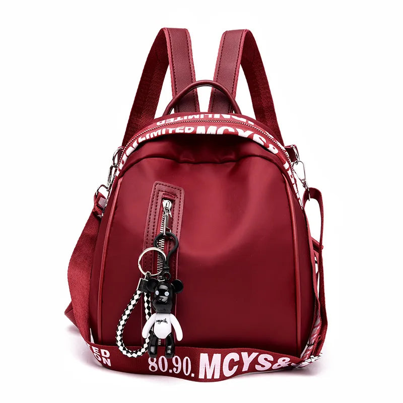 Women's Backpack Solid Oxford Cloth College Wind School Bag