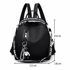 Women's Backpack Solid Oxford Cloth College Wind School Bag