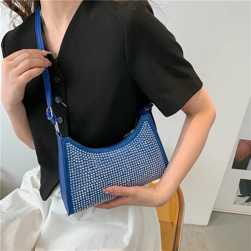 Women's Diamond Shoulder Messenger Bag Crossbody Handbag