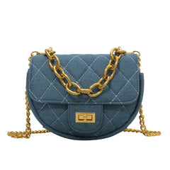 Denim Canvas Crossbody Bag Chain Handbag for Women