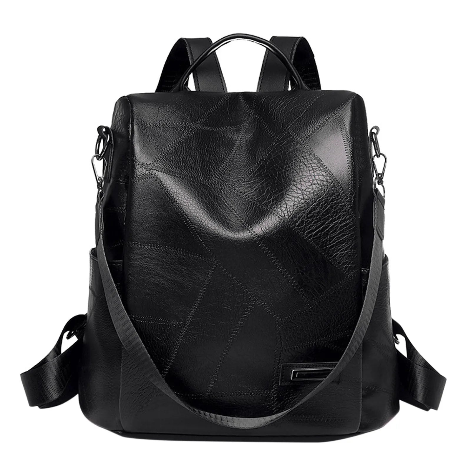 Women's Casual Leather Backpack with Adjustable Shoulder Strap