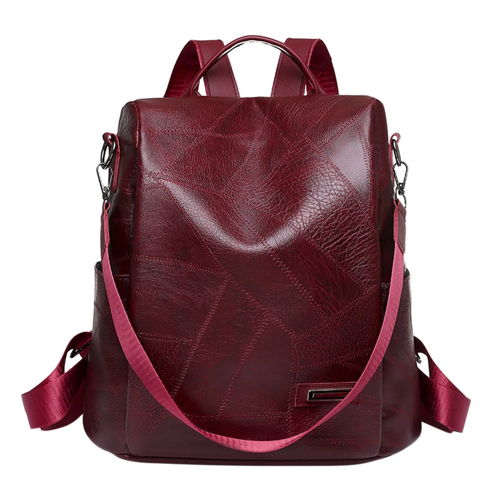 Women's Casual Leather Backpack with Adjustable Shoulder Strap